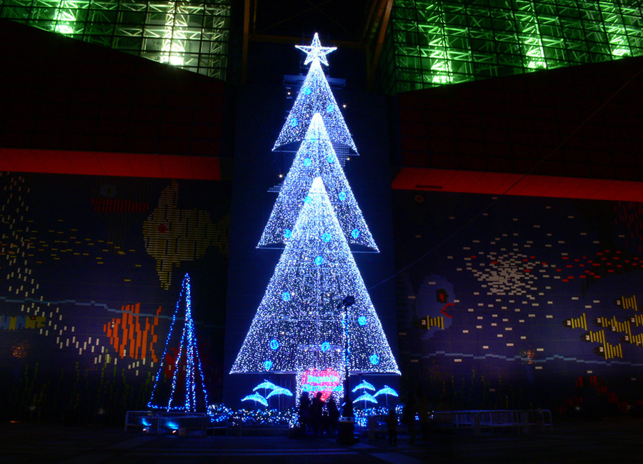 大阪 天保山ハーバービレッジ：ベイサイドクリスマスその４（海遊館のクリスマスイルミネーション１）