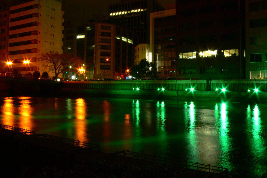 大阪 中之島：OSAKA光のルネッサンス2005(第二幕)、リバーライトカーテン（土佐堀川）その2