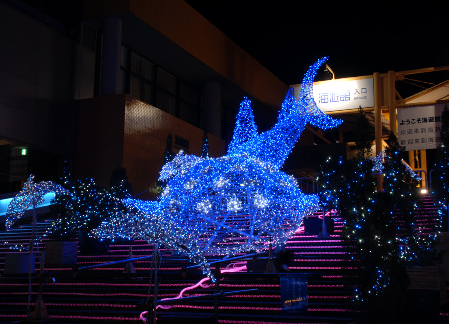 大阪 天保山：ジンベイザメのイルミネーション ベイサイドクリスマス2007 天保山ハーバービレッジ